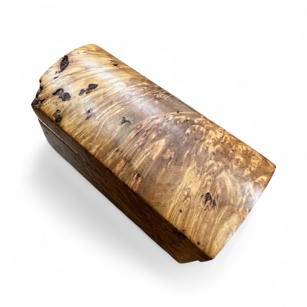 Vintage Michael Elkan Studio Crafted Burl Wood Lidded 5.75"‎ Trinket Jewelry Box - Picture 3 of 16